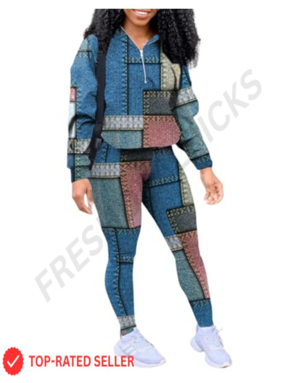 Two Piece Outfit Set Zipper Jacket & Elastic Waist Pants with Pockets Sweatsuit